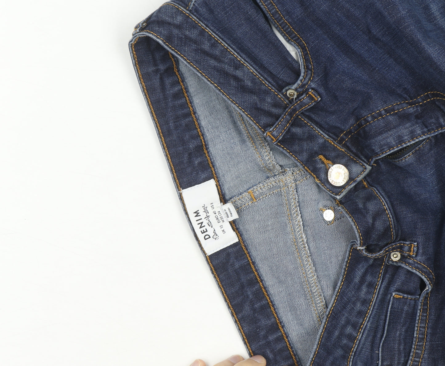 Pull & Bear Women's Blue Skinny Mid Rise Stretch Denim Jeans Size 12