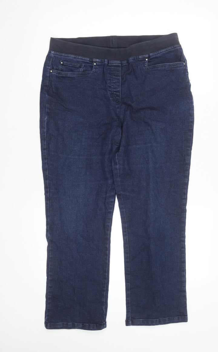 Gloria Vanderbilt Women's Blue Stretch Denim Pull-On Jeans Size 14
