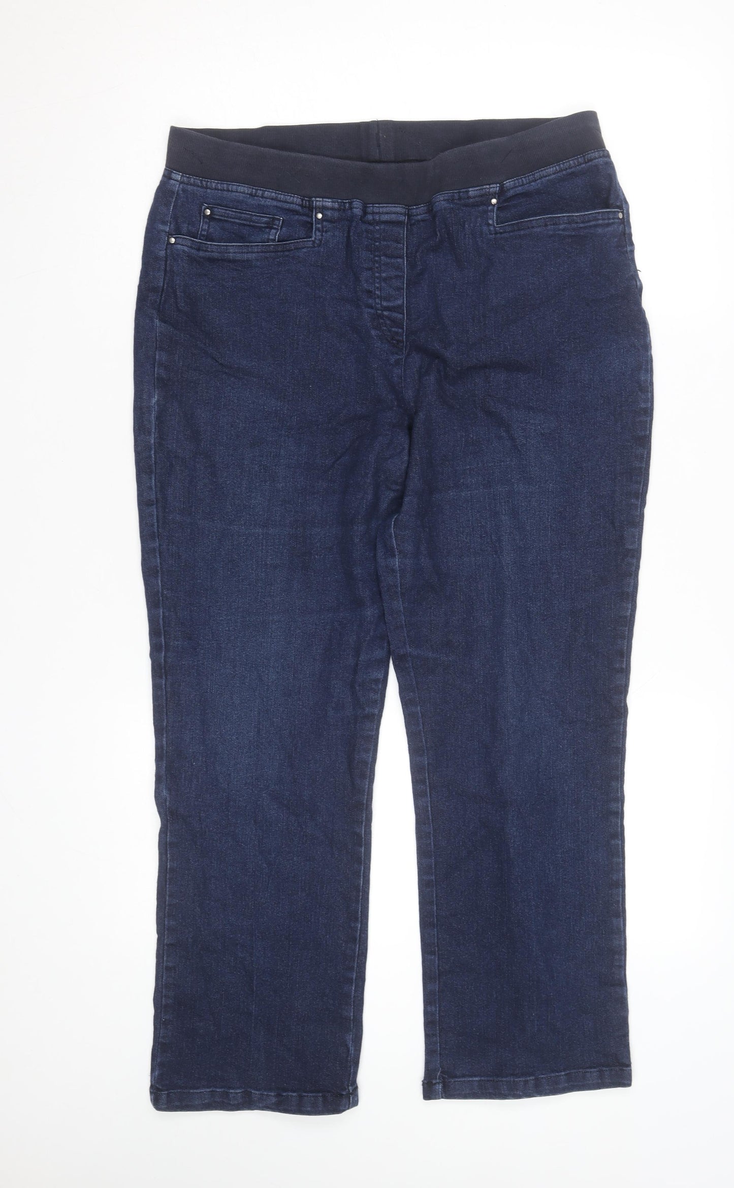 Gloria Vanderbilt Women's Blue Stretch Denim Pull-On Jeans Size 14