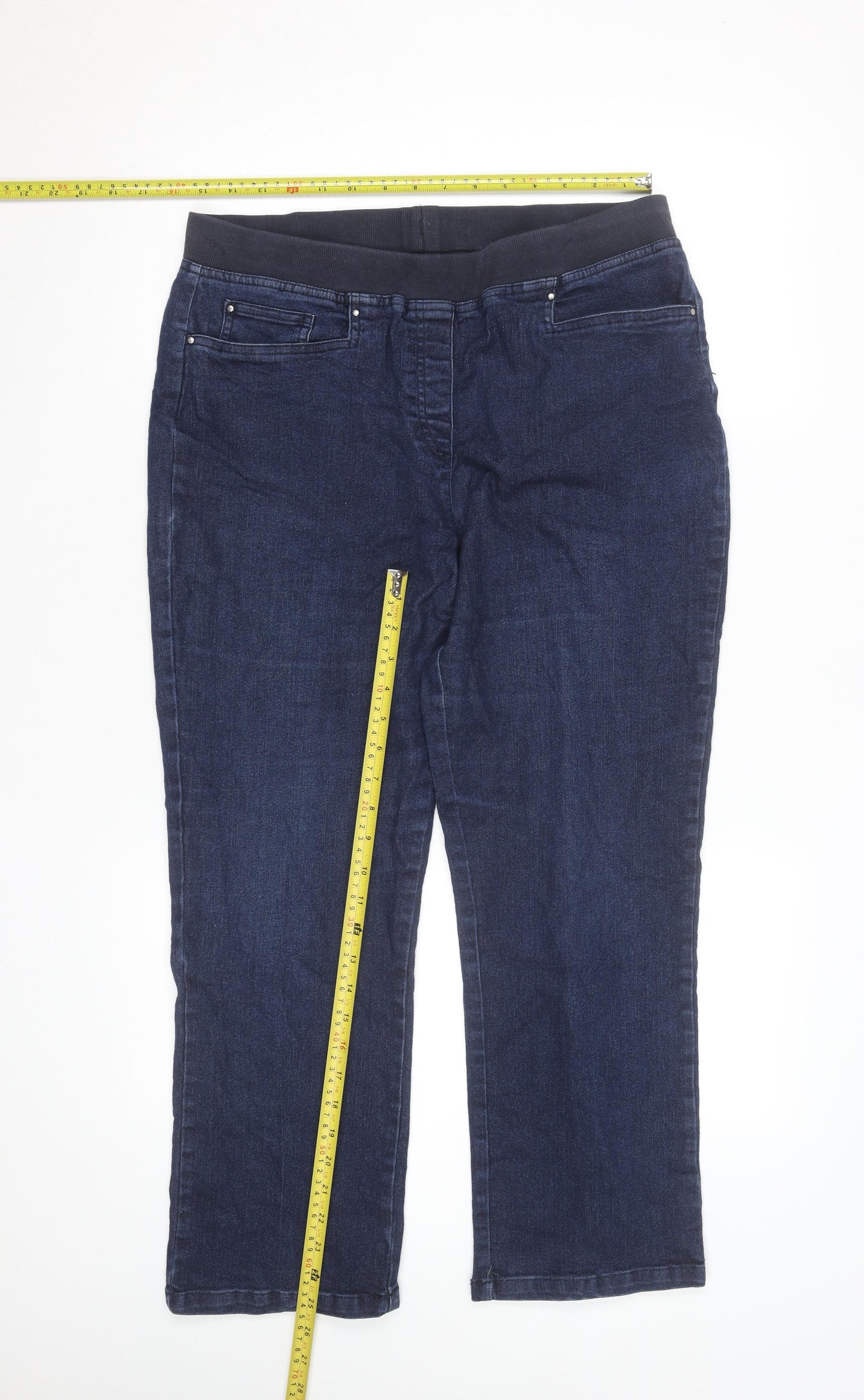 Gloria Vanderbilt Women's Blue Stretch Denim Pull-On Jeans Size 14