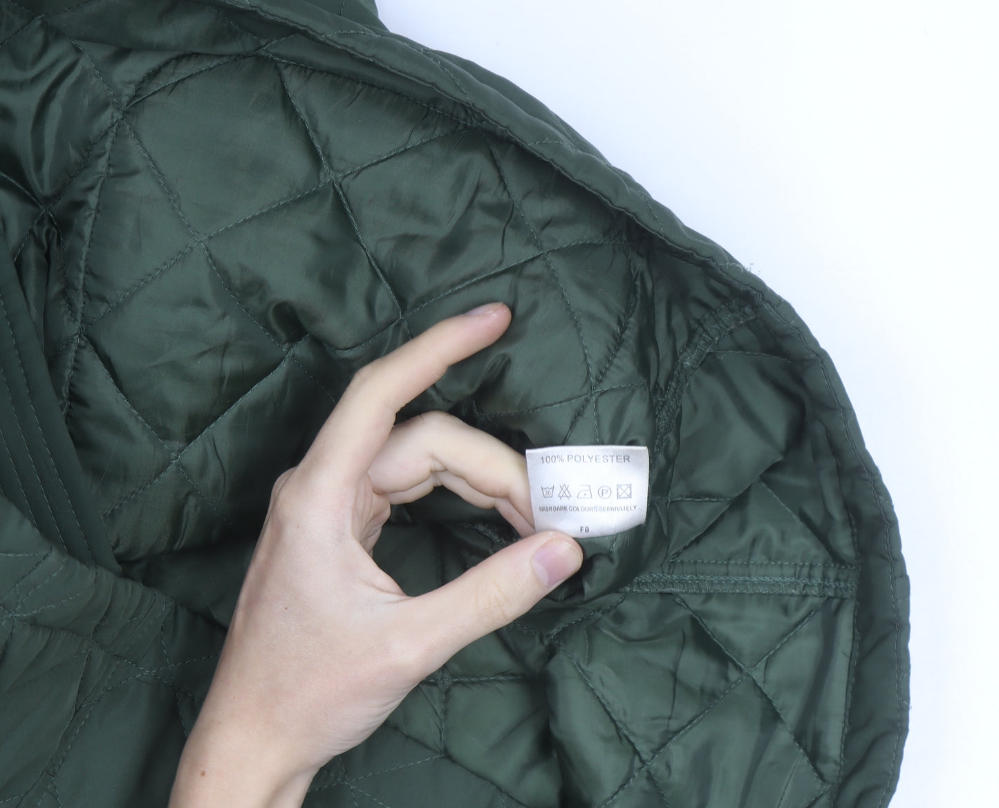 Aldon Mens Green Quilted Full Zip Mid-Length Jacket Size M