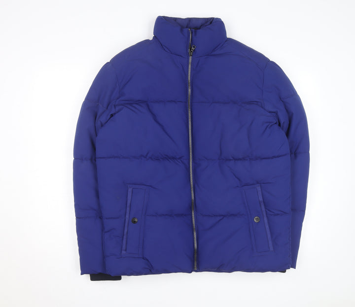 Marks and Spencer Men's Blue Puffer Jacket Size M Winter Thermowarmth