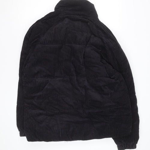 Zara Women Black Corduroy Puffer Jacket Size M