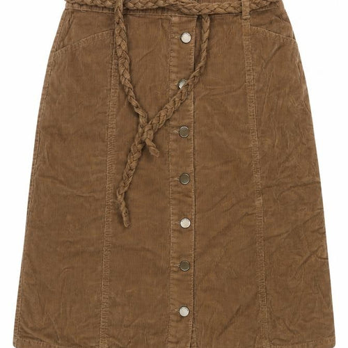 Monsoon Women Brown Corduroy A-Line Button Skirt Size 12