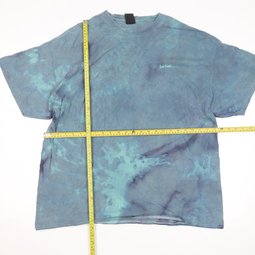iets frans... Men's Blue Tie Dye Relaxed Fit T-Shirt Size L