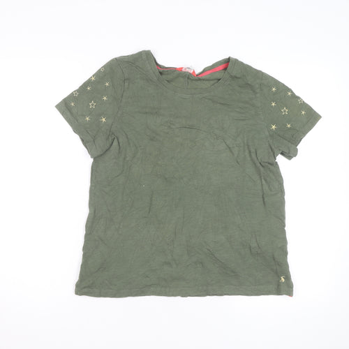 Joules Unisex Adults Green Cotton Star Embroidered Short Sleeve T-Shirt L