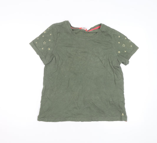 Joules Unisex Adults Green Cotton Star Embroidered Short Sleeve T-Shirt L