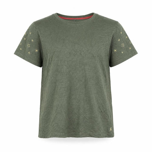 Joules Unisex Adults Green Cotton Star Embroidered Short Sleeve T-Shirt L