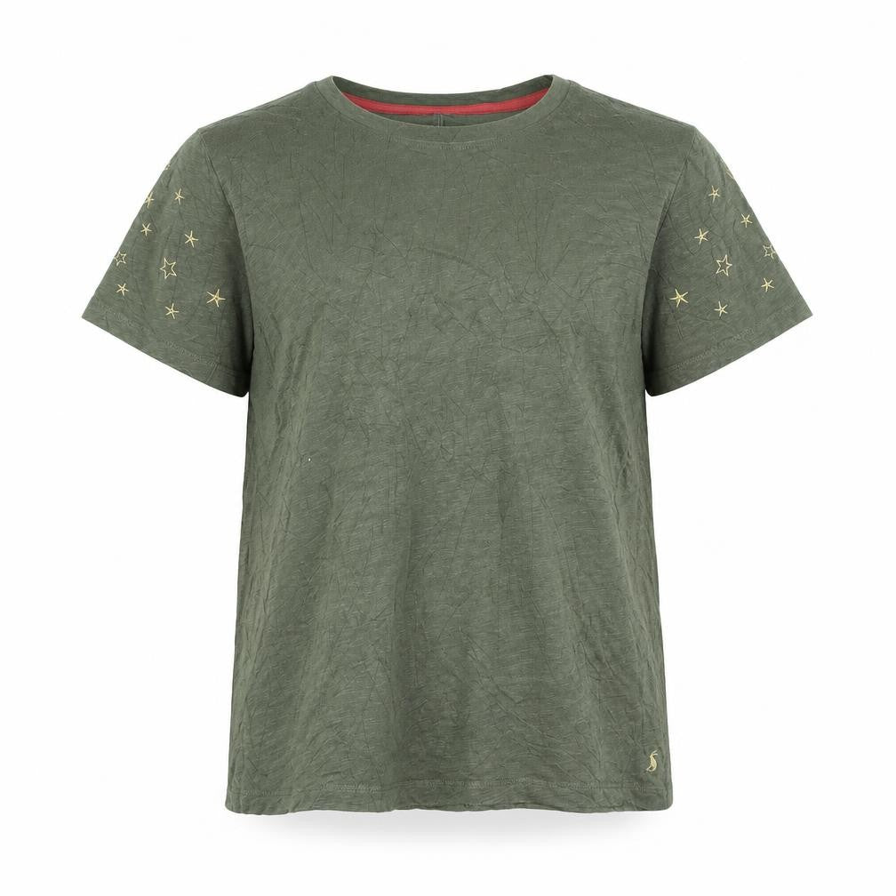 Joules Unisex Adults Green Cotton Star Embroidered Short Sleeve T-Shirt L