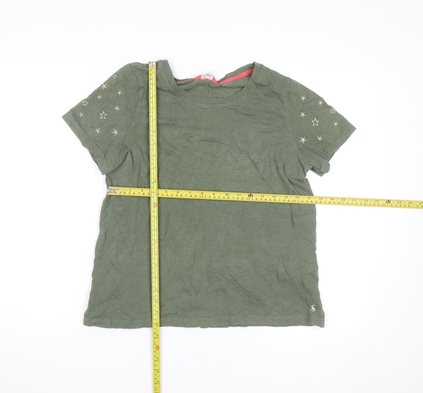Joules Unisex Adults Green Cotton Star Embroidered Short Sleeve T-Shirt L