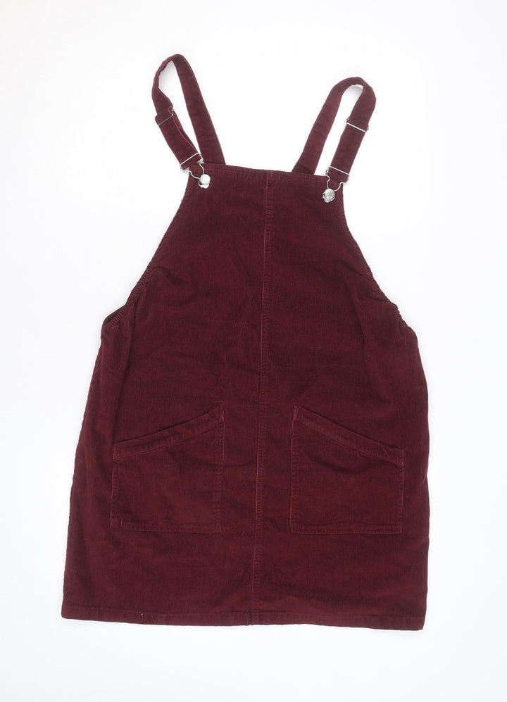 bpc Bonprix Collection Women's Red Corduroy Dungaree Dress Size 14