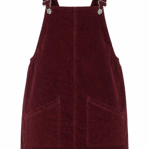 bpc Bonprix Collection Women's Red Corduroy Dungaree Dress Size 14