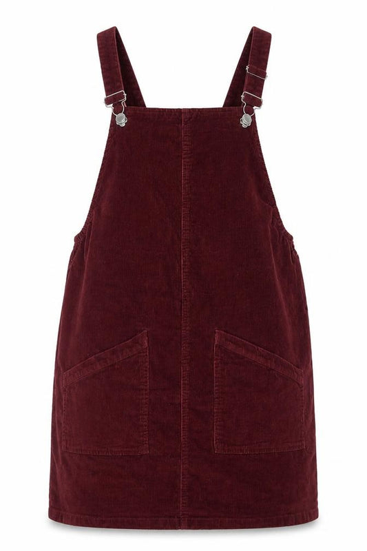 bpc Bonprix Collection Women's Red Corduroy Dungaree Dress Size 14