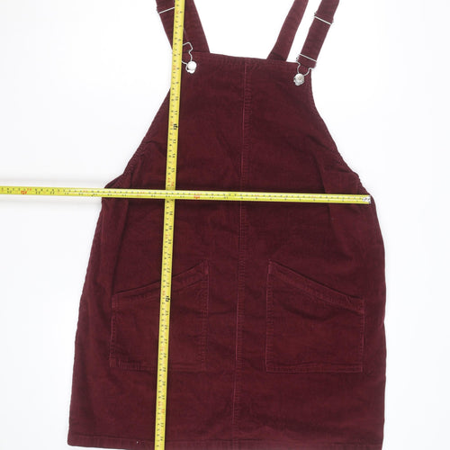 bpc Bonprix Collection Women's Red Corduroy Dungaree Dress Size 14
