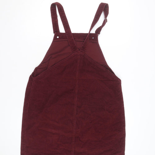 bpc Bonprix Collection Women's Red Corduroy Dungaree Dress Size 14