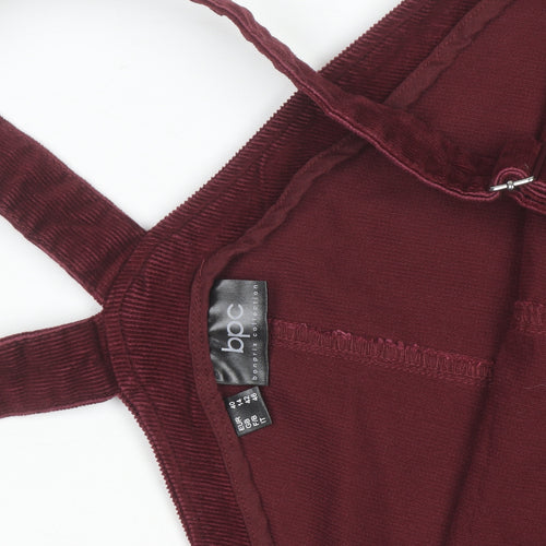 bpc Bonprix Collection Women's Red Corduroy Dungaree Dress Size 14