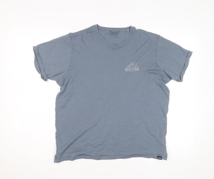 Patagonia Womens Blue Organic Cotton Blend T-Shirt Size L