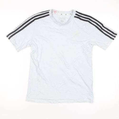 Adidas Boys Light Blue Short Sleeve Crew Neck T-Shirt Size 13-14 Years