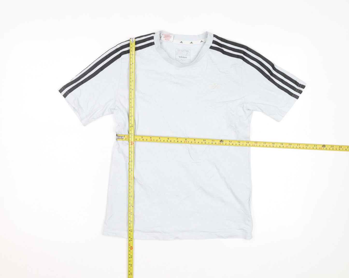 Adidas Boys Light Blue Short Sleeve Crew Neck T-Shirt Size 13-14 Years