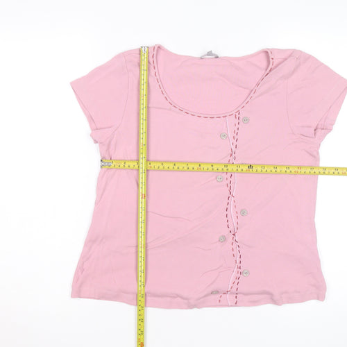 Marks and Spencer Per Una Women Pink Short Sleeve Cotton T-Shirt Size 18