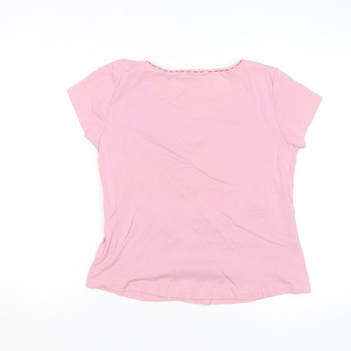 Marks and Spencer Per Una Women Pink Short Sleeve Cotton T-Shirt Size 18