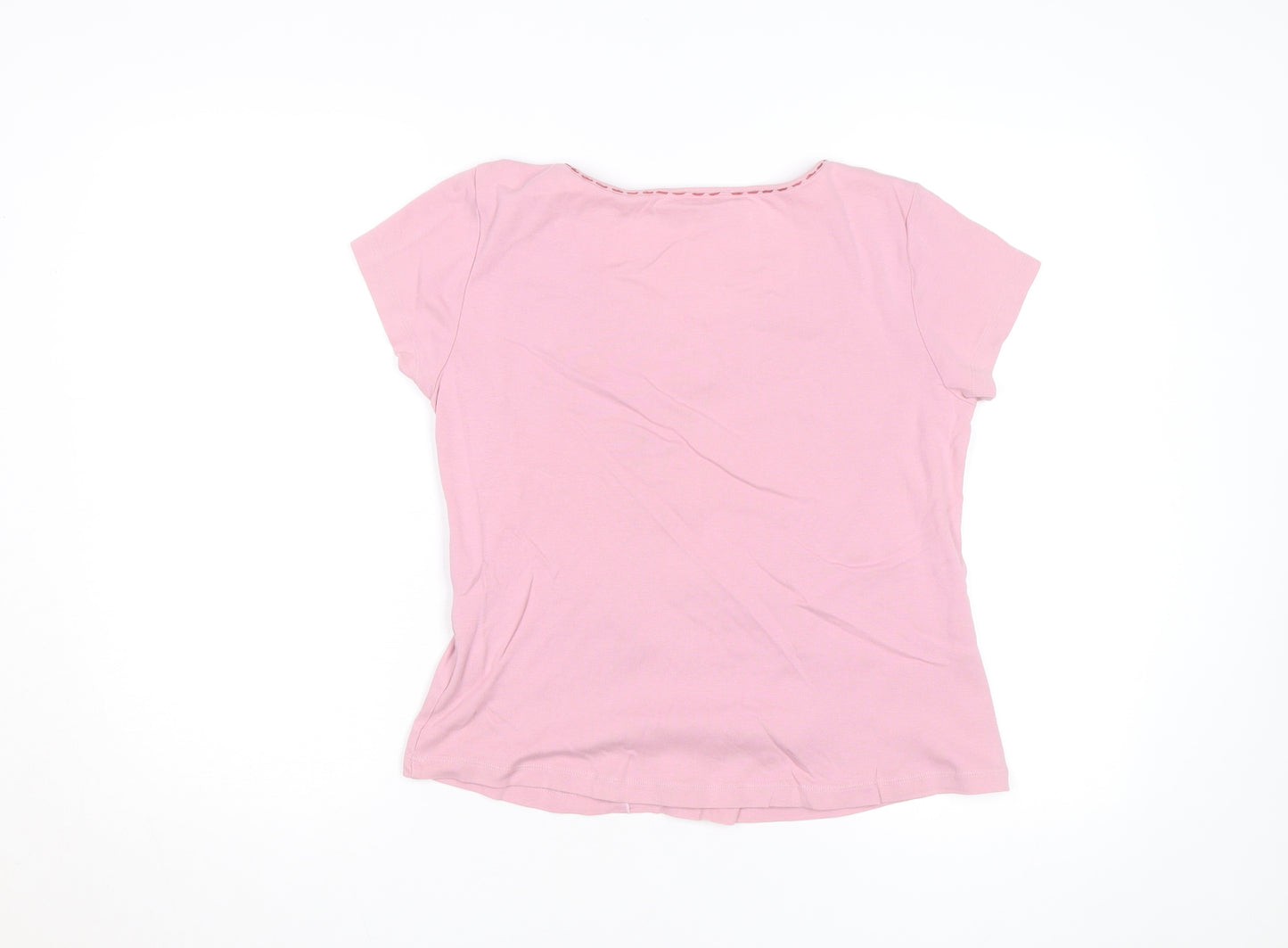 Marks and Spencer Per Una Women Pink Short Sleeve Cotton T-Shirt Size 18