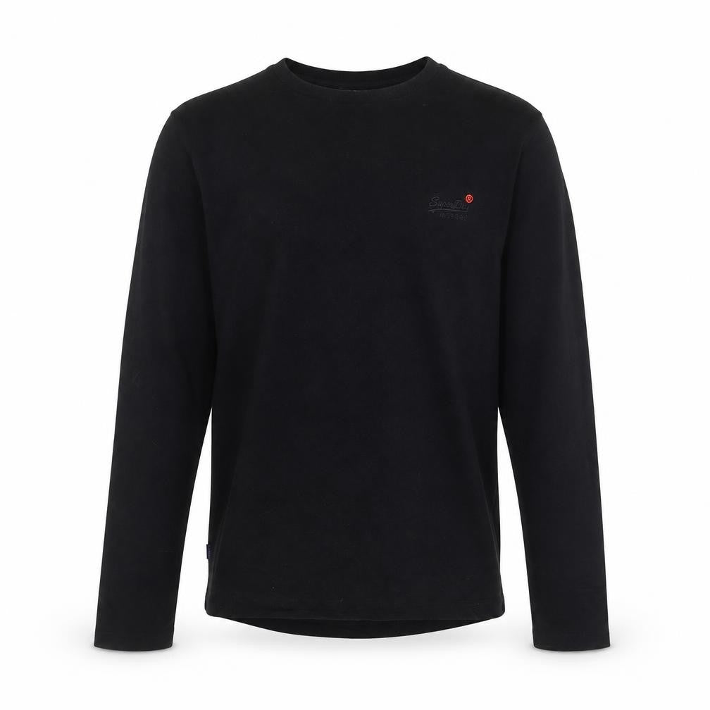 Superdry Men's Black Long Sleeve Cotton Crew Neck Top XL