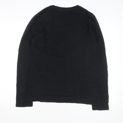 Superdry Men's Black Long Sleeve Cotton Crew Neck Top XL