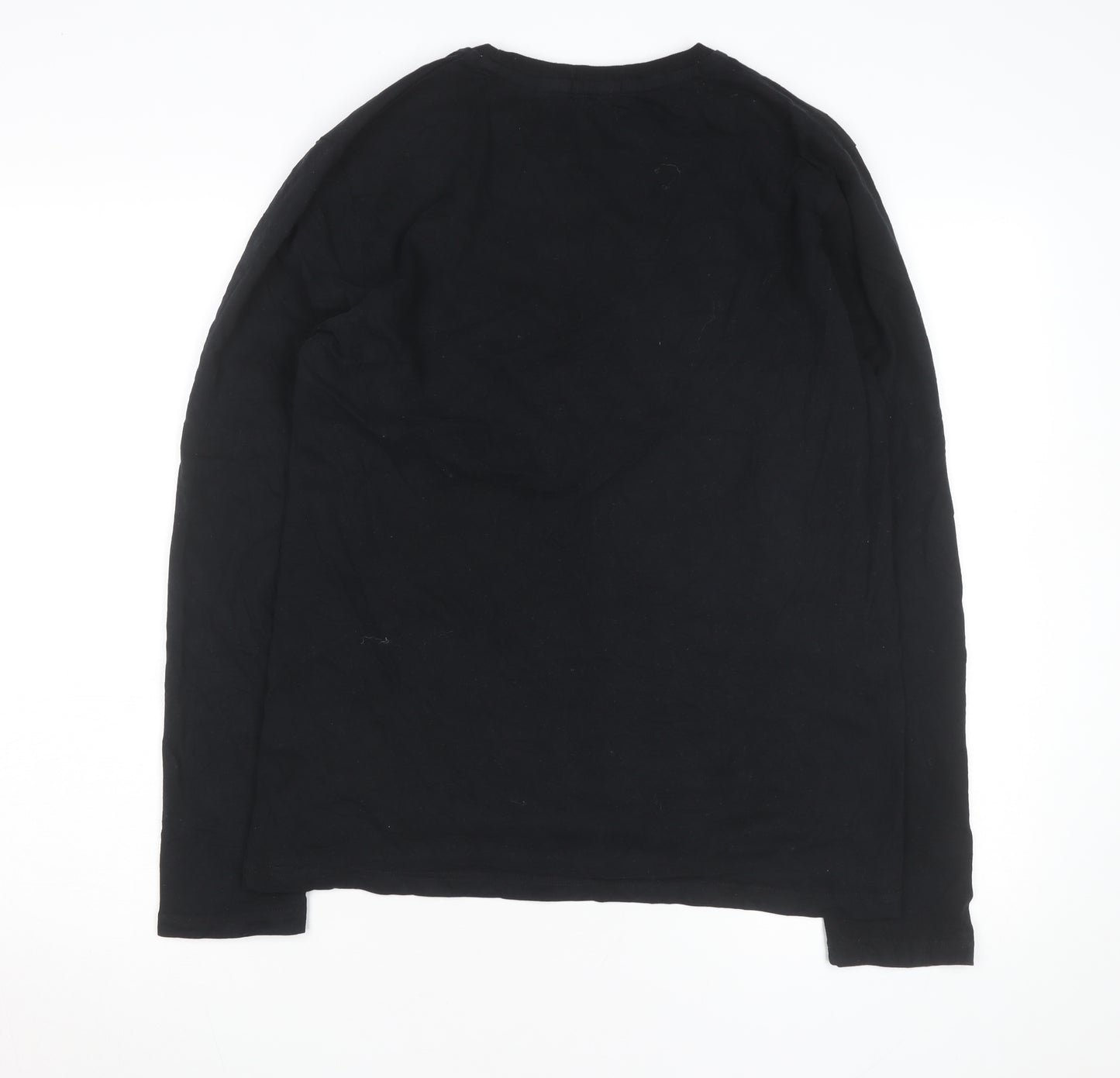 Superdry Men's Black Long Sleeve Cotton Crew Neck Top XL