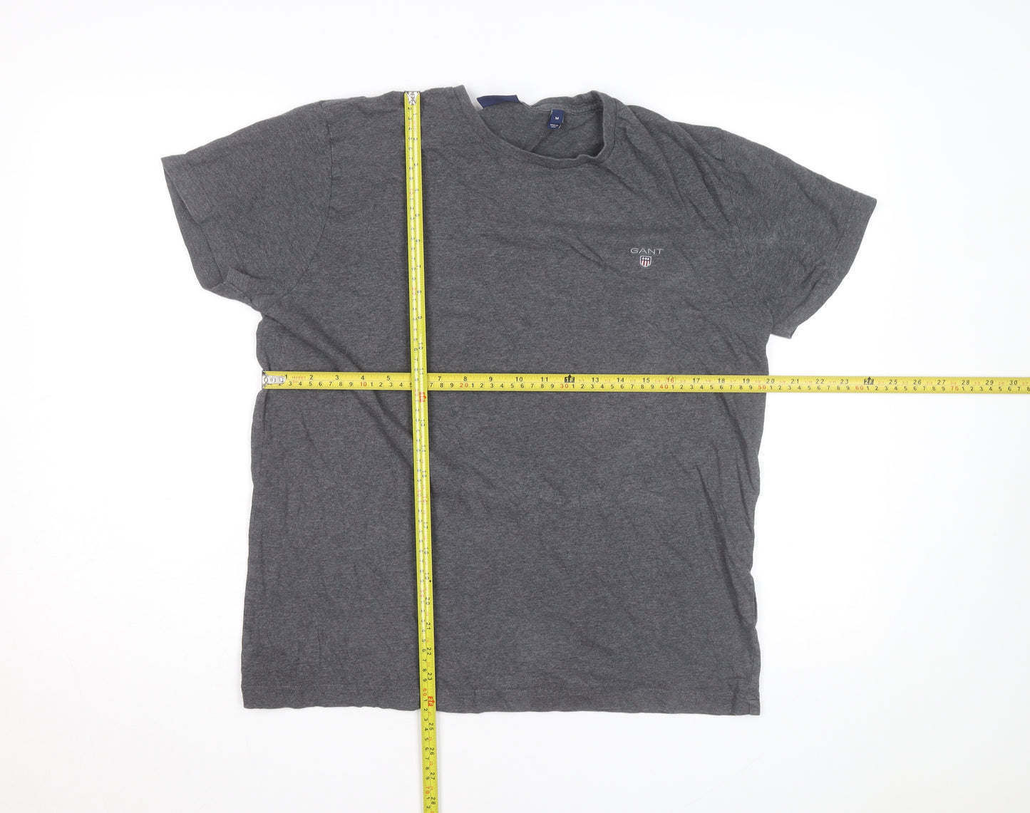 GANT Men's Grey Regular Fit Crew Neck Cotton T-Shirt M