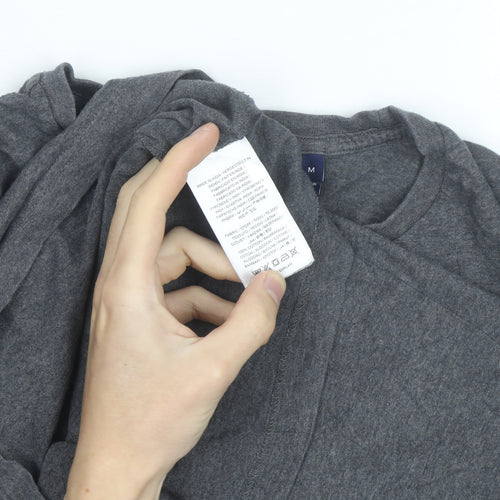 GANT Men's Grey Regular Fit Crew Neck Cotton T-Shirt M