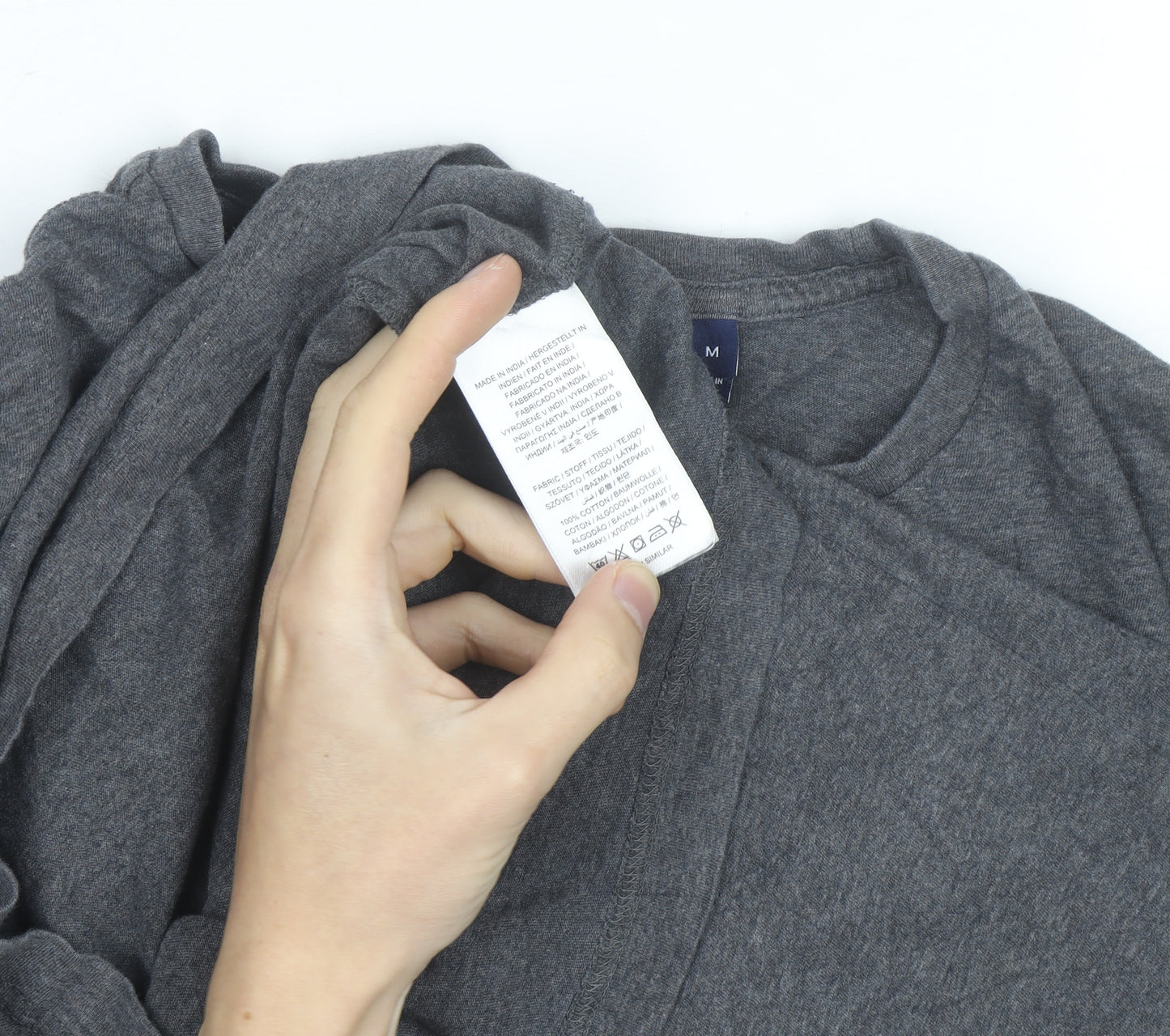 GANT Men's Grey Regular Fit Crew Neck Cotton T-Shirt M
