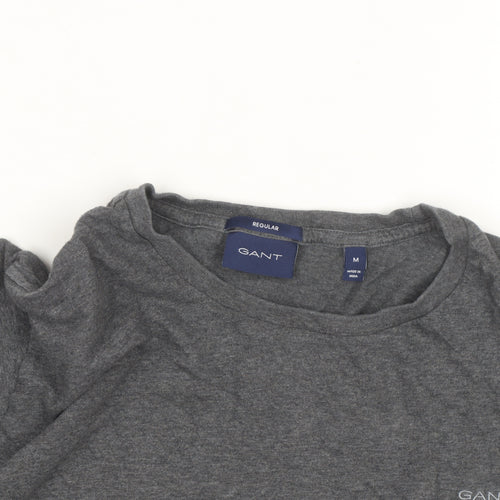 GANT Men's Grey Regular Fit Crew Neck Cotton T-Shirt M