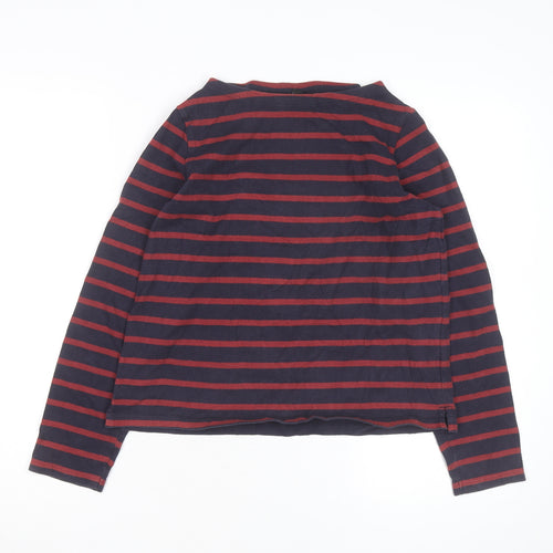 Uniqlo Men Blue Red Striped Long Sleeve Cotton Top S