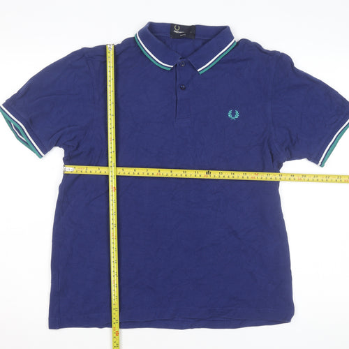 Fred Perry Men's Blue Slim Fit Polo Shirt Size L