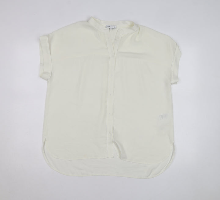 Warehouse Women’s Ivory Short Sleeve Relaxed Blouse Size 16