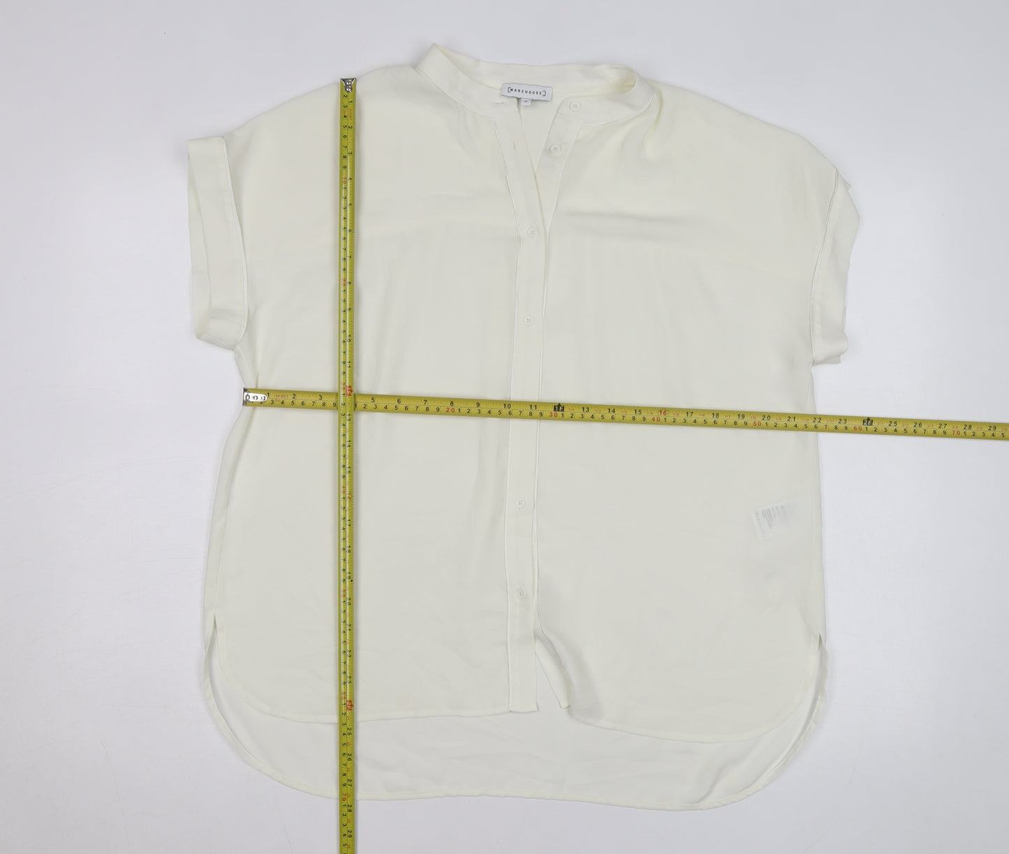 Warehouse Women’s Ivory Short Sleeve Relaxed Blouse Size 16