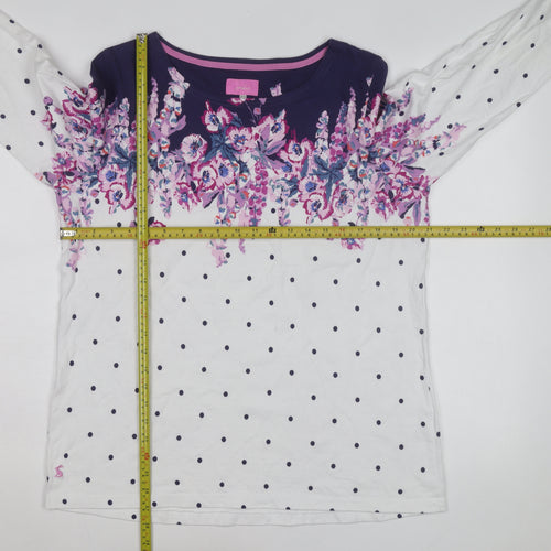 Joules Womens Multicoloured Floral Polka Dot Cotton 3/4 Sleeve T-Shirt Size 18