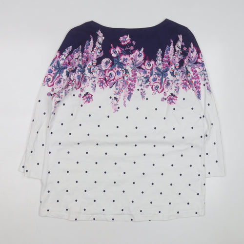 Joules Womens Multicoloured Floral Polka Dot Cotton 3/4 Sleeve T-Shirt Size 18