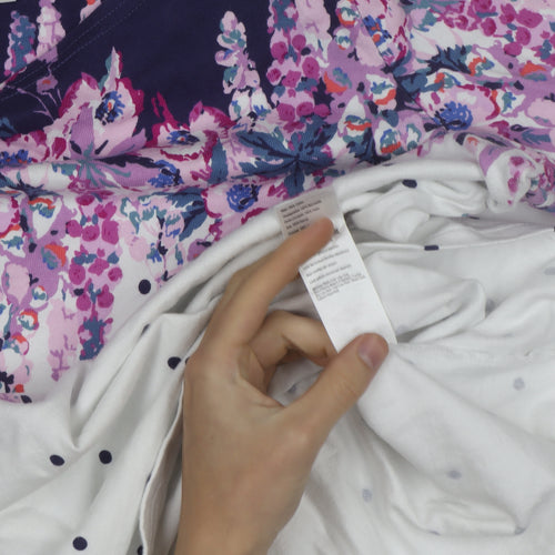 Joules Womens Multicoloured Floral Polka Dot Cotton 3/4 Sleeve T-Shirt Size 18