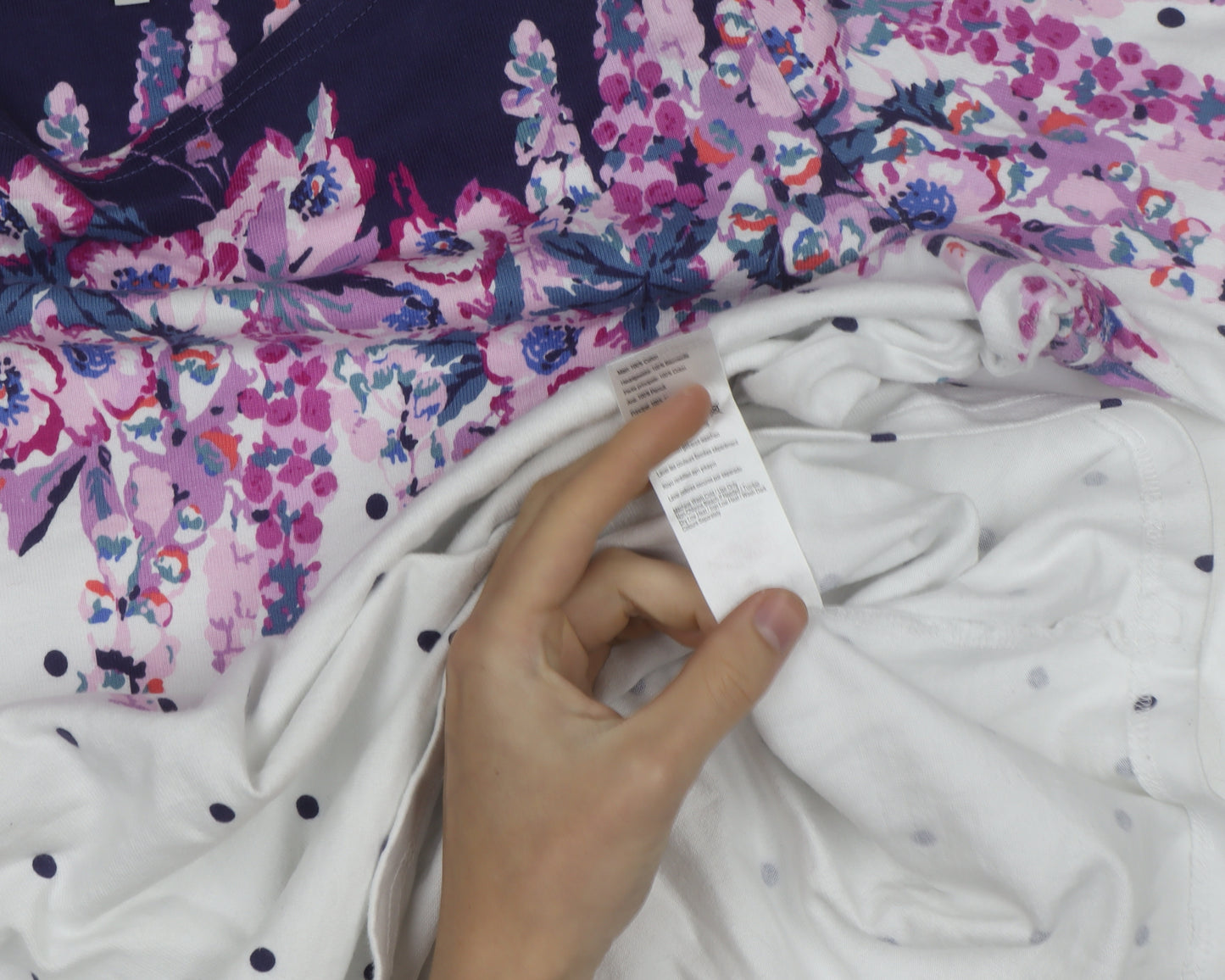 Joules Womens Multicoloured Floral Polka Dot Cotton 3/4 Sleeve T-Shirt Size 18