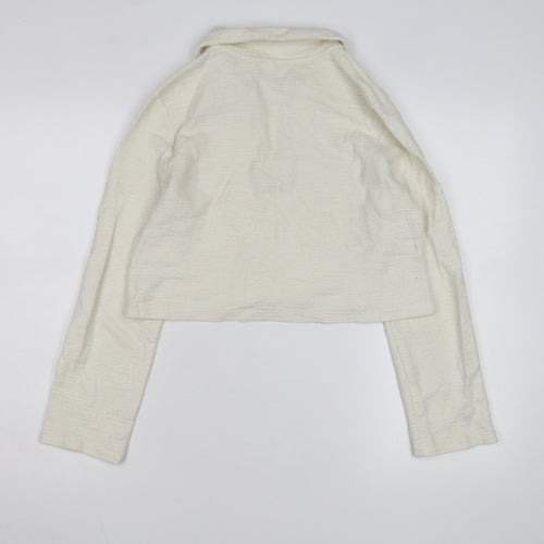 H&M MAMA Womens Ivory Collared Knit Pullover Jumper Size 12