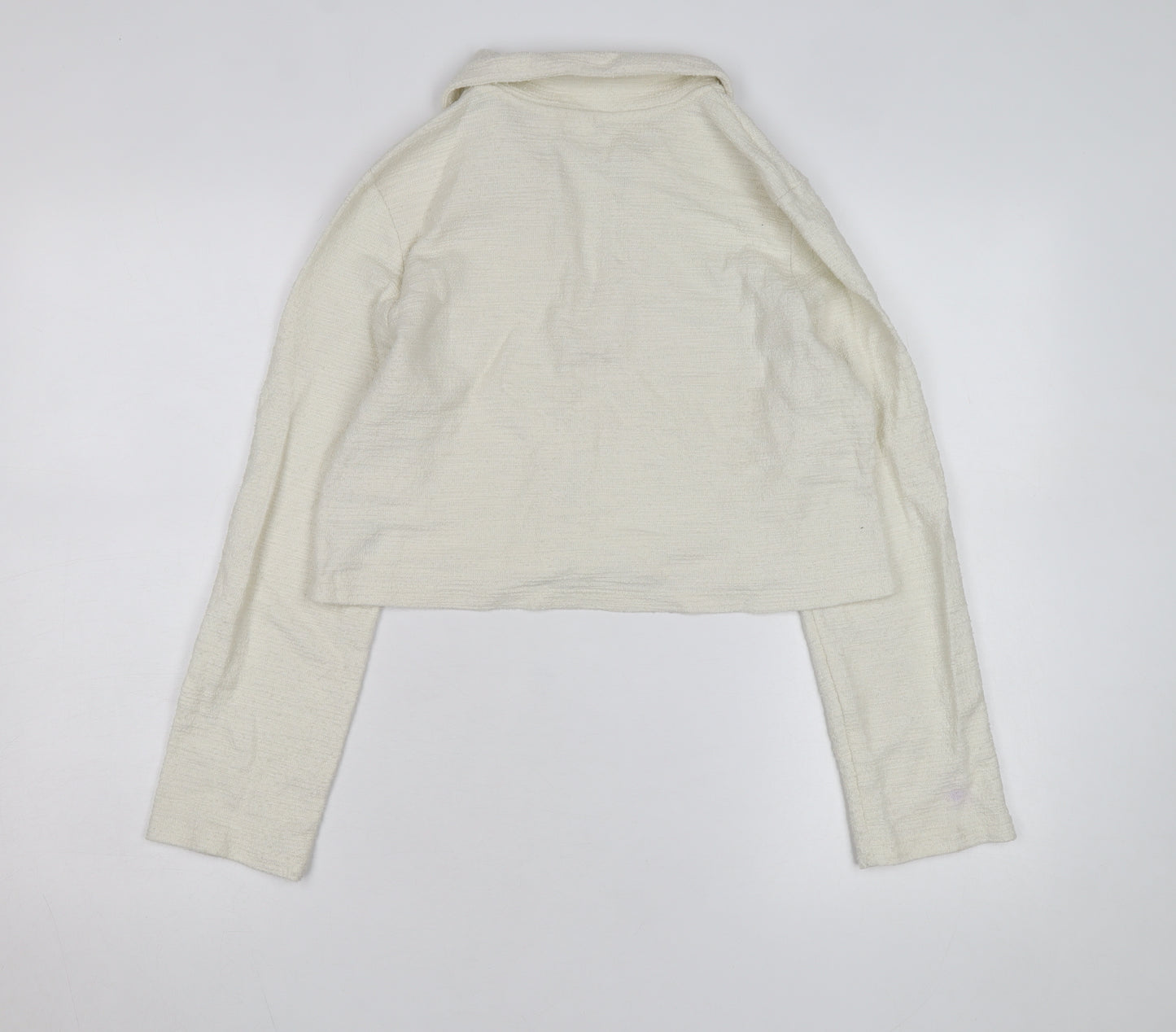 H&M MAMA Womens Ivory Collared Knit Pullover Jumper Size 12