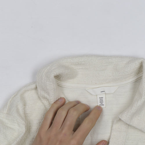 H&M MAMA Womens Ivory Collared Knit Pullover Jumper Size 12