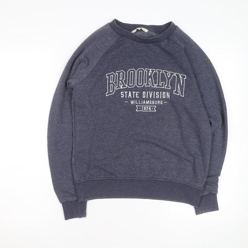 Next Men's Blue Graphic Pullover Sweatshirt XS Regular Fit