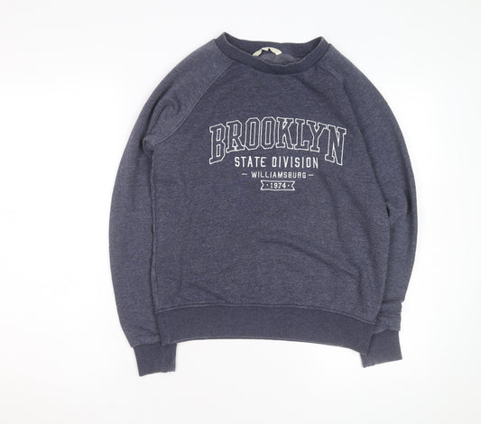 Next Men's Blue Graphic Pullover Sweatshirt XS Regular Fit