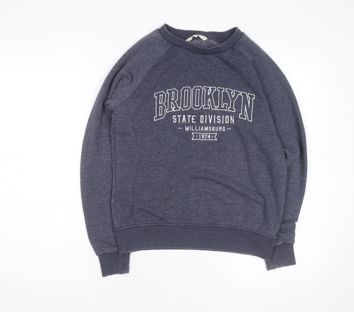 Next Men's Blue Graphic Pullover Sweatshirt XS Regular Fit
