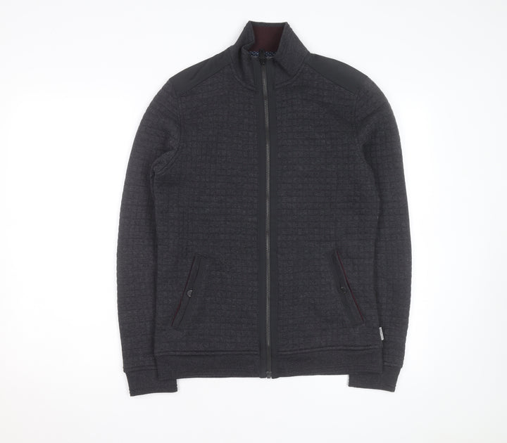 Ted Baker Men's Grey Track Jacket Size M Full Zip Casual Knit