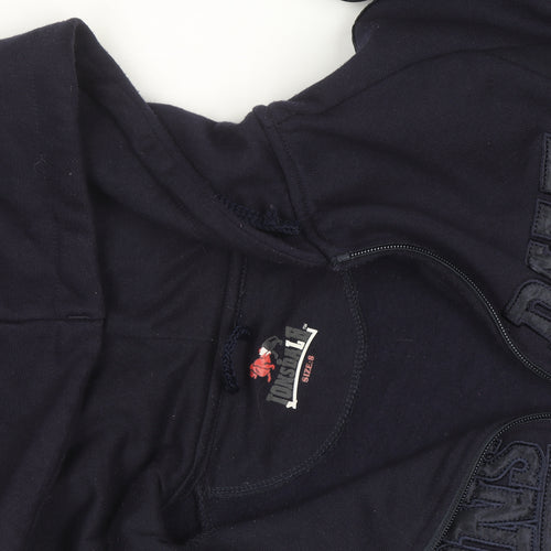 Lonsdale Womens Navy Full Zip Hoodie Size S Polyester Cotton