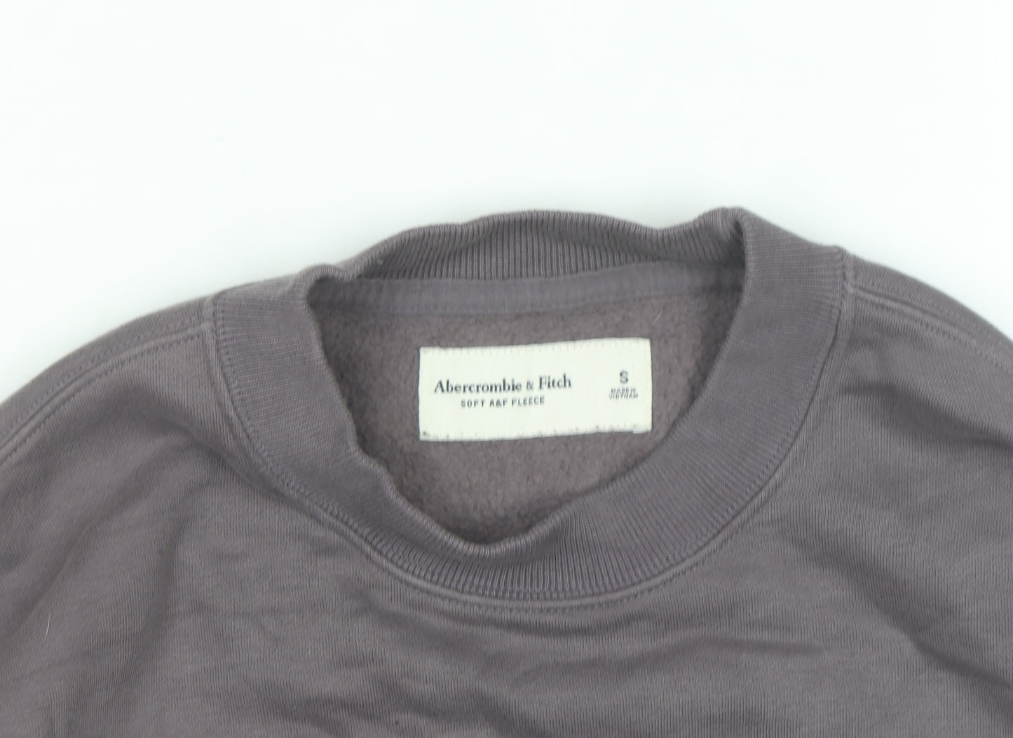Abercrombie & Fitch Mens Grey Pullover Sweatshirt Size S Logo Fleece
